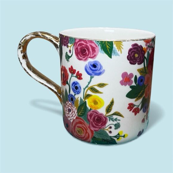 Rifle Paper Co x Anthropologie Monogram Floral Mug Letter A - Picture 2 of 12
